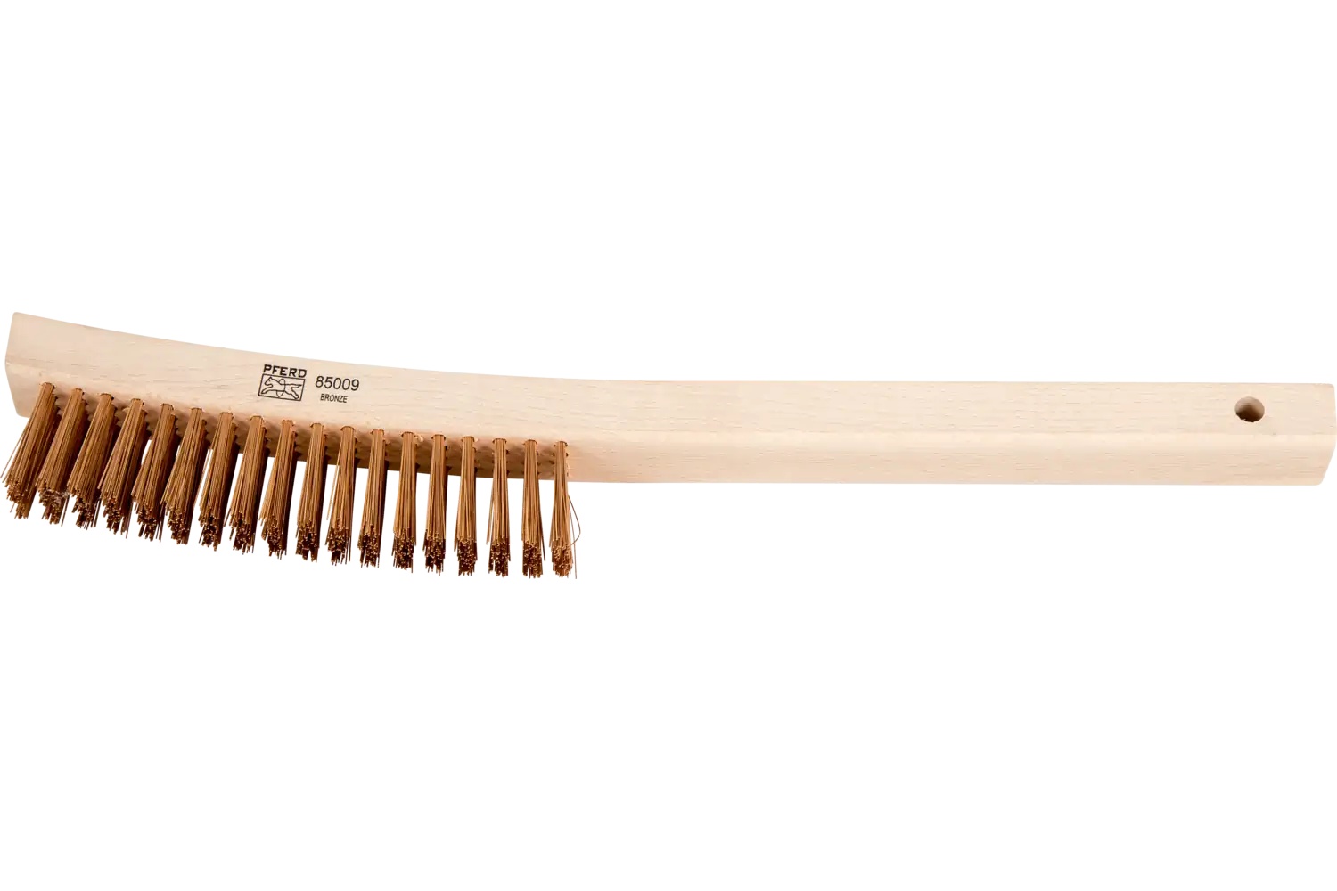 Picture of Pferd Curved Handle Scratch Brush 4X19 Rows Brass Wire Wooden Block